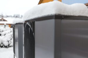 Two residential modern heat pumps