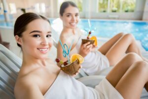 Girls at spa resort